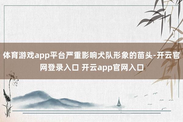 体育游戏app平台严重影响犬队形象的苗头-开云官网登录入口 开云app官网入口