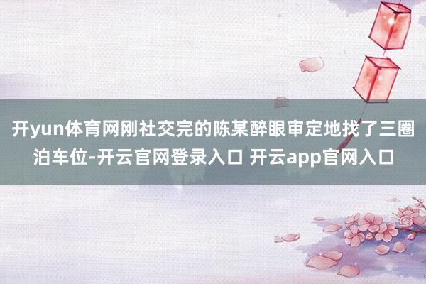 开yun体育网刚社交完的陈某醉眼审定地找了三圈泊车位-开云官网登录入口 开云app官网入口