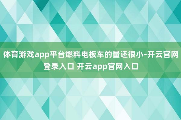 体育游戏app平台燃料电板车的量还很小-开云官网登录入口 开云app官网入口