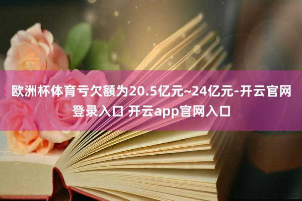 欧洲杯体育亏欠额为20.5亿元~24亿元-开云官网登录入口 开云app官网入口