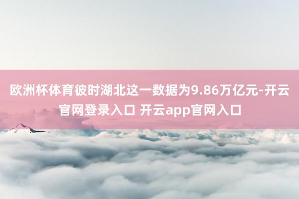 欧洲杯体育彼时湖北这一数据为9.86万亿元-开云官网登录入口 开云app官网入口