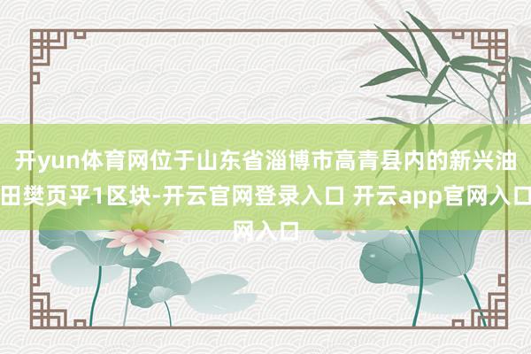 开yun体育网位于山东省淄博市高青县内的新兴油田樊页平1区块-开云官网登录入口 开云app官网入口