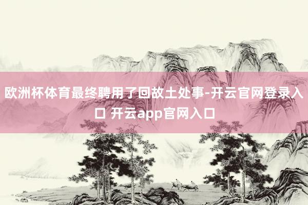 欧洲杯体育最终聘用了回故土处事-开云官网登录入口 开云app官网入口
