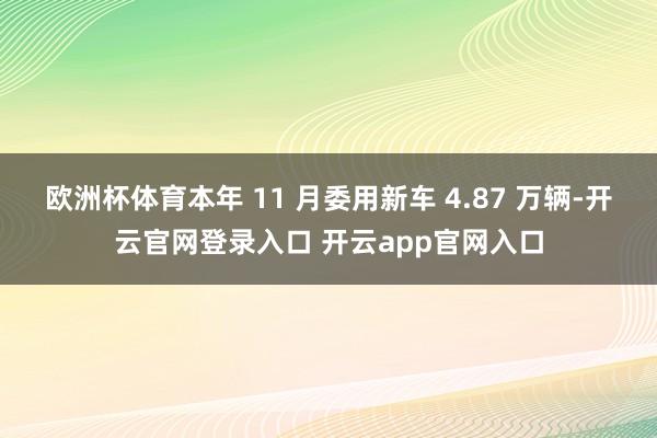 欧洲杯体育本年 11 月委用新车 4.87 万辆-开云官网登录入口 开云app官网入口