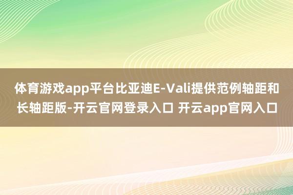 体育游戏app平台比亚迪E-Vali提供范例轴距和长轴距版-开云官网登录入口 开云app官网入口