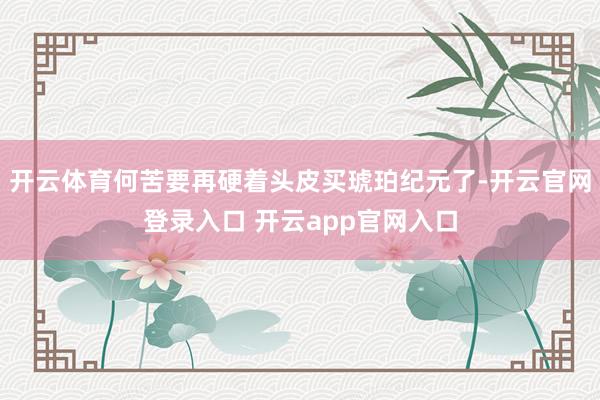 开云体育何苦要再硬着头皮买琥珀纪元了-开云官网登录入口 开云app官网入口
