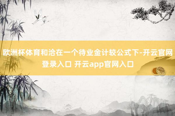 欧洲杯体育和洽在一个待业金计较公式下-开云官网登录入口 开云app官网入口
