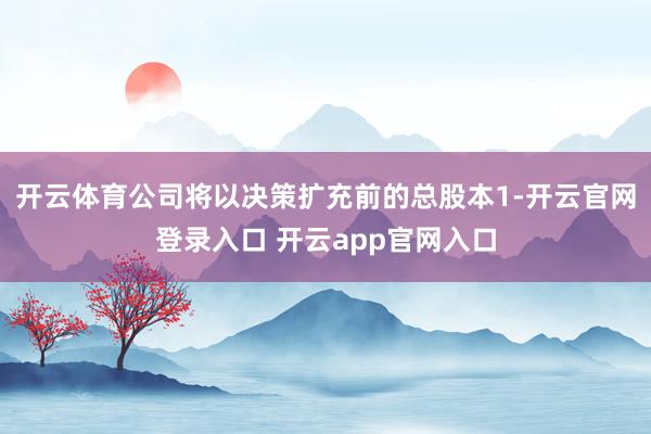 开云体育公司将以决策扩充前的总股本1-开云官网登录入口 开云app官网入口