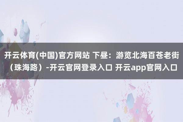 开云体育(中国)官方网站 下昼：游览北海百苍老街（珠海路）-开云官网登录入口 开云app官网入口