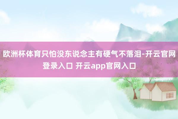 欧洲杯体育只怕没东说念主有硬气不落泪-开云官网登录入口 开云app官网入口