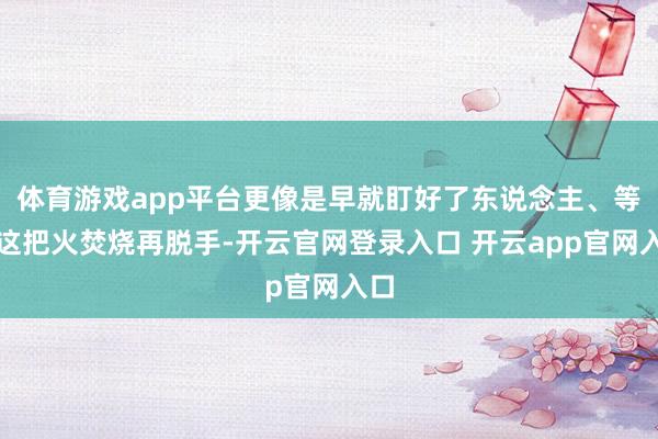 体育游戏app平台更像是早就盯好了东说念主、等着这把火焚烧再脱手-开云官网登录入口 开云app官网入