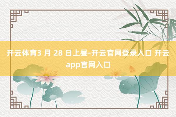 开云体育3 月 28 日上昼-开云官网登录入口 开云app官网入口