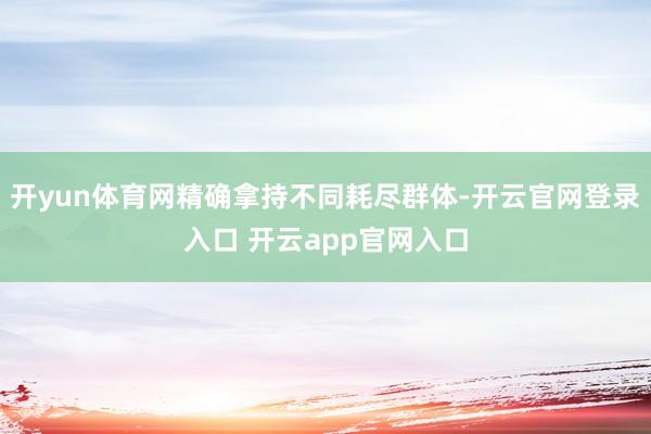 开yun体育网精确拿持不同耗尽群体-开云官网登录入口 开云app官网入口