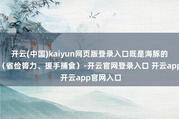 开云(中国)kaiyun网页版登录入口既是海豚的糊口智谋（省俭膂力、援手捕食）-开云官网登录入口 开云app官网入口