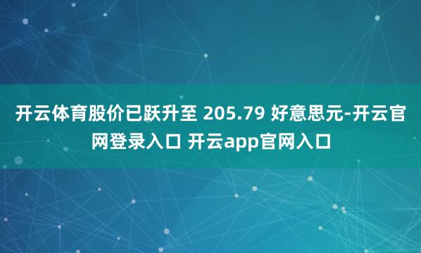开云体育股价已跃升至 205.79 好意思元-开云官网登录入口 开云app官网入口