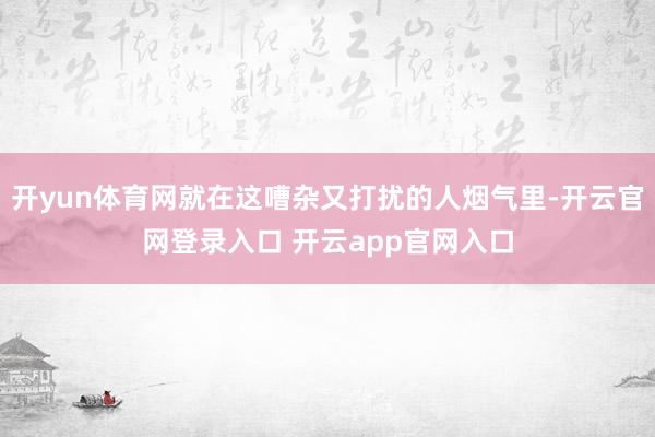 开yun体育网就在这嘈杂又打扰的人烟气里-开云官网登录入口 开云app官网入口