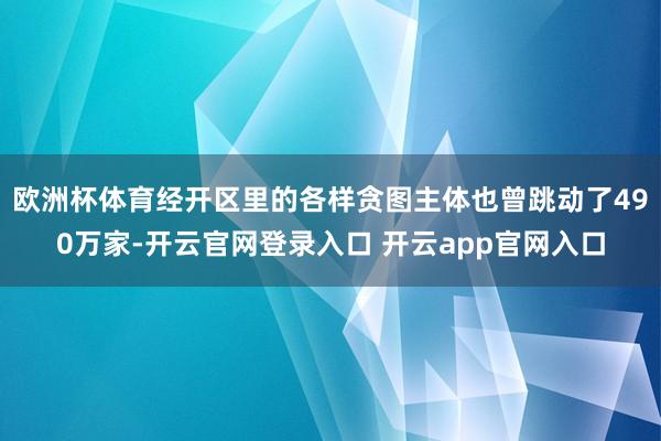 欧洲杯体育经开区里的各样贪图主体也曾跳动了490万家-开云官网登录入口 开云app官网入口