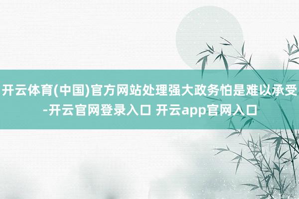 开云体育(中国)官方网站处理强大政务怕是难以承受-开云官网登录入口 开云app官网入口