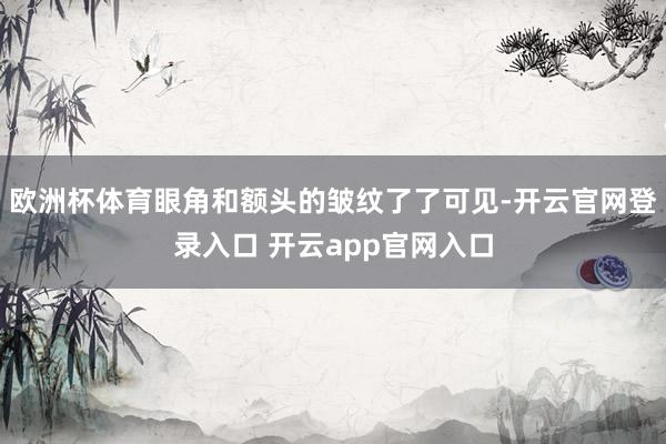 欧洲杯体育眼角和额头的皱纹了了可见-开云官网登录入口 开云app官网入口